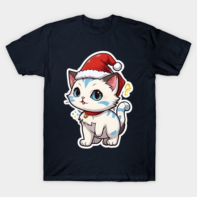 Cat Christmas T-Shirt by AchioSHan